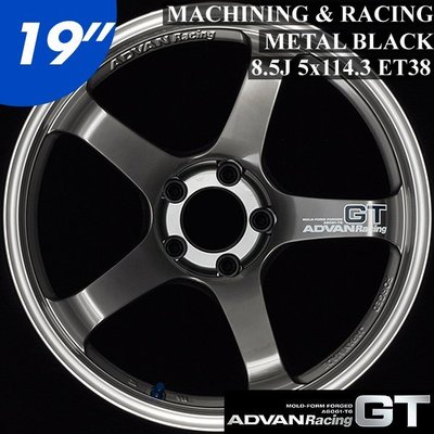 【Power Parts】ADVAN RACING GT 5H114.3 19吋 8.5J ET38 灰銀色 鍛造