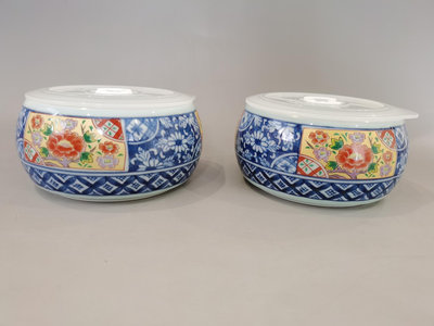 日本回流 有闐燒 夢彩瓷器 密封罐 蓋罐食盒 儲物罐 保鮮碗