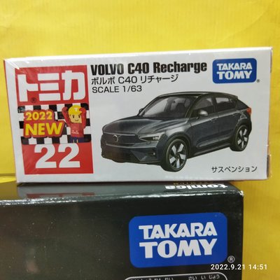 {育聖}NO.22 Volvo C40 Recharge電動車TM022A6正版 多美小汽車 tomica TAKARA