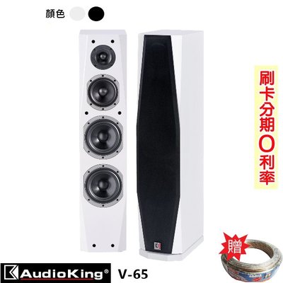 永悅音響 AudioKing V-65 音樂/歌唱專業喇叭 (白/對) 贈SPK-200B喇叭線25M 全新公司貨
