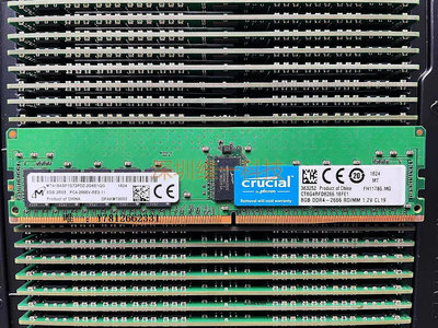 電腦零件8G 1RX4/2RX8 PC4-2666V 服務器內存 8GB DDR4 ECC REG筆電配件