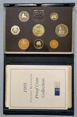 英國1995年精制套幣 含二戰勝利50周年2英鎊紀念幣 全新