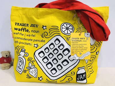 【Sunny Buy】◎現貨◎ 美國 Trader Joe's 黃色 美式早餐 滿版圖案環保購物袋 布包