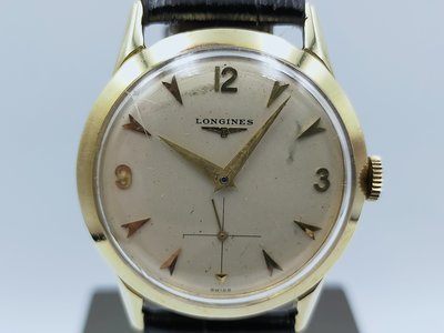 【發條盒子H2033】 LONGINES 浪琴 1963 14K金 6點小秒針 手上鍊 經典錶款