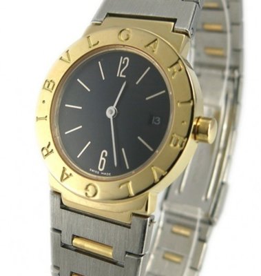 真品BVLGARI寶格麗經典款絕版限量18K黃金pt750腕錶