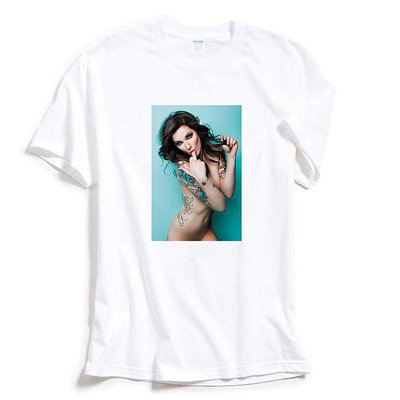 Sexy Tattoo Girl 短袖T恤 白色 歐美潮牌滑板西海岸刺青性感裸女情色印花潮T