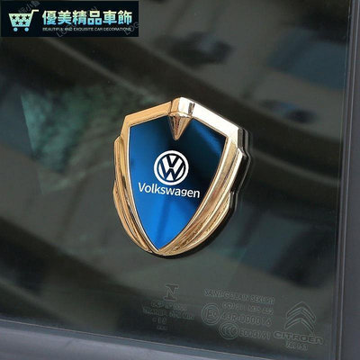 熱銷 Volkswagen 金屬鏡面沃爾沃3D汽車車貼車標 tiguan t roc golf t cross LAVI
