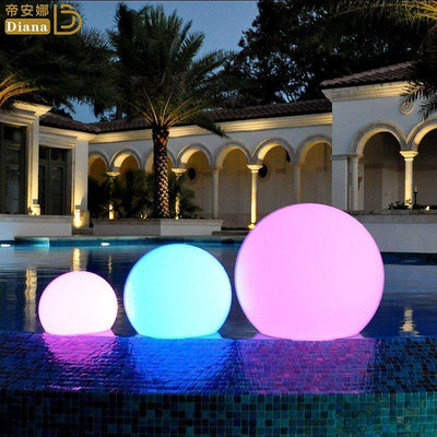 【現貨】LED發光圓球花園草坪室內戶外裝飾景觀園林燈太陽能款
