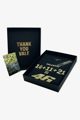 thank you vale 退役紀念 盒裝 簽名照 Valentino Rossi box，T-shirt，11-14-21 數字46 車號 羅西冠軍選手號碼