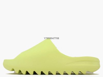 【正品】Adidas Yeezy 愛迪達熒光綠運動休閑椰子拖鞋hq6447男女鞋