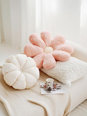 熱賣*粉色可愛奶油小泡芙ins網紅花朵抱枕靠墊客廳沙發抱枕套床上靠枕好鄰居精品店