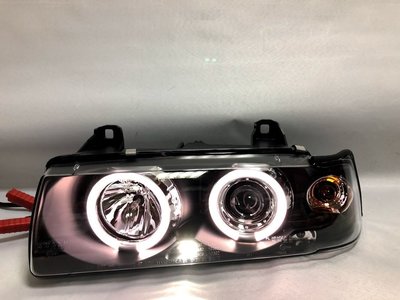 新店【阿勇的店】BMW E36 2門 4門一體成型 黑框版 光圈魚眼式大燈 E36 大燈