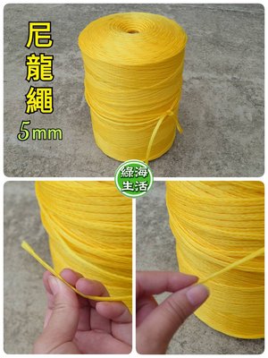 【綠海生活】尼龍繩 扁繩 5mm (單位:公尺) 安全繩 尼龍繩 安全網繩 棚架繩