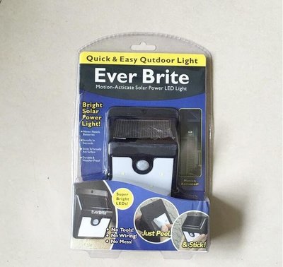 Ever Brite自動感應燈 4LED 自動家用太陽能感應燈 樓道人體感應燈 LED小夜燈