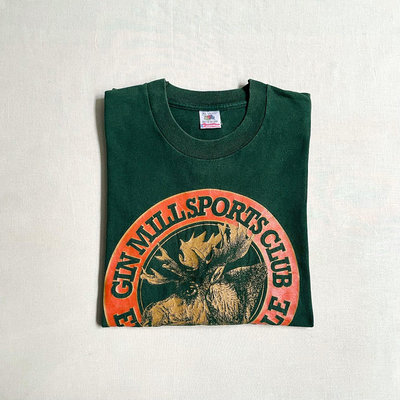 美國製造 Gin Mill Sports Club T-Shirt 水果牌 純棉印花 單針縫下擺 vintage 古著