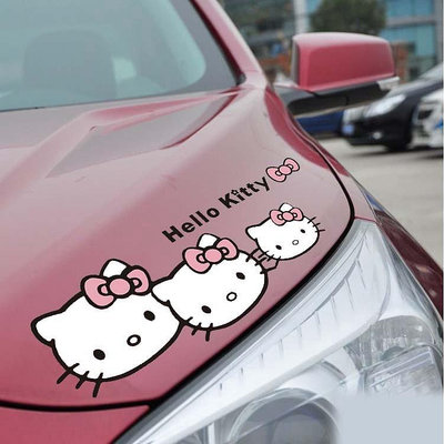 奇奇汽車精品 Hello Kitty 燈眉貼 KT卡通防水車貼 汽車貼紙 凱蒂貓車貼 反光貼紙