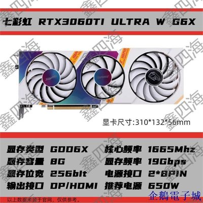 溜溜雜貨檔【】全新七彩虹RTX3060Ti UltraWOC AD 戰斧 火神新款G6X白色新版顯卡