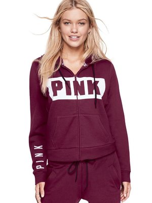 【iBuy瘋美國】全新正品 Victoria's Secret PINK系列 經典字母LOGO款內刷毛連帽外套 現貨XS