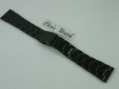 錶帶屋 12mm  16mm  18mm  20mm 平頭pvd黑色不銹鋼替代各式相容原廠錶帶 現貨商品