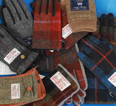 【全新免運】英國羊毛moon羊皮手套分指冬季女款加絨可觸屏日本harris tweed