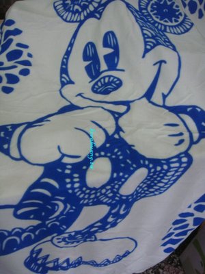 Disney 迪士尼 米奇 米妮 青花瓷 刷毛毯 90週年