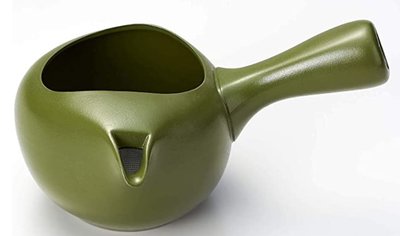 12338A 日本製 限量品 陶瓷手工製 綠泥分茶壺側把分茶器濾網茶壺陶壺茶葉過濾壺陶壺泡茶用具收藏品送禮禮品