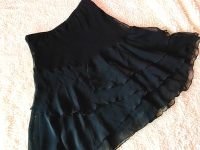 日本雪紡多層波浪蛋糕裙 黑色 正式場合可穿 Formal－otani_a