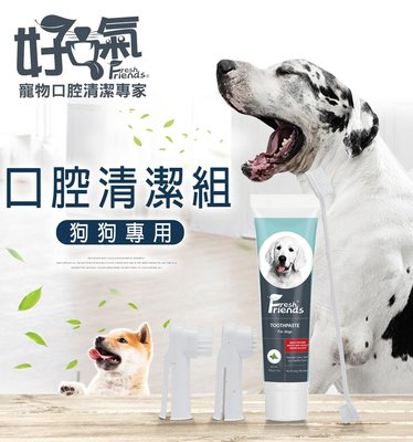 SNOW的家【訂購】好口氣 Fresh Friends 犬用酵素牙膏清潔組(薄荷口味) 90g (13690139