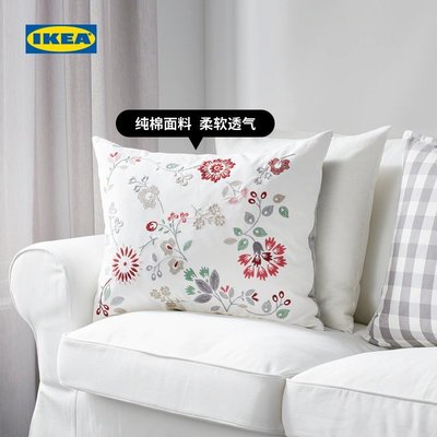 現貨熱銷-IKEA宜家HEDBLOMSTER海倫菲靠墊多色花紋沙發靠墊抱枕頭(null)