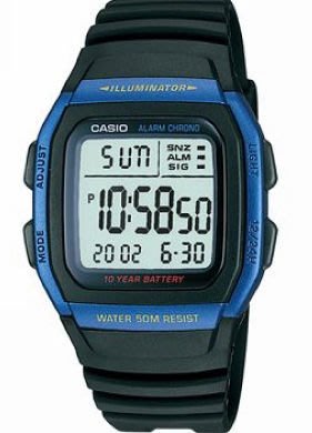 CASIO WATCH 城市個性休閒電子錶(藍框) 型號 : W-96H-2AVDF