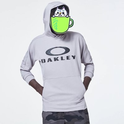 【貓掌村GOLF】Oakley 男款彈性透氣運動帽T 淺灰