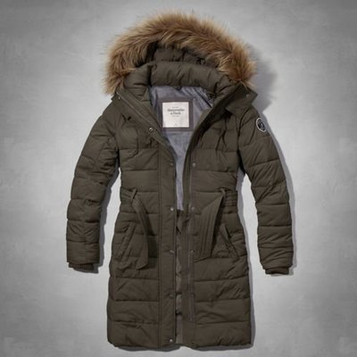 抗寒流特價款~~Abercrombie & Fitch - Expedition Jacket 軍綠色長版保暖外套
