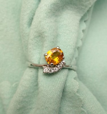 黃寶石 鑽石戒指..