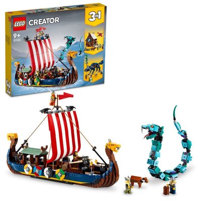 (STH)2022年 LEGO 樂高 CREATOR 三合一 - 維京海盜船和塵世巨蟒  31132