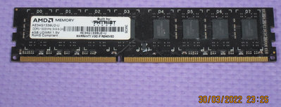 【寬版雙面顆粒】AMD 美商博帝 Patriot DDR3-1333 4G 桌上型記憶體 原廠終保