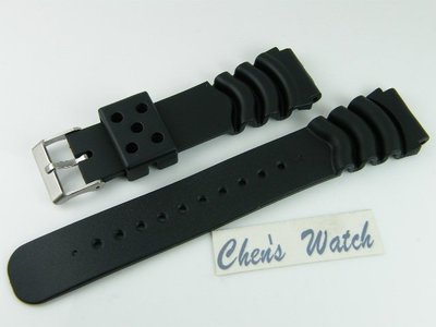 【錶帶家】18mm 進口PVC橡膠潛水運動錶帶適合精工胖耳針水鬼星辰錶 Seiko Citizen
