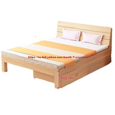 現貨 實木床直銷簡易1.8米雙人床成人1.5米1.2米單人床架1米床廠家直銷-可開發票