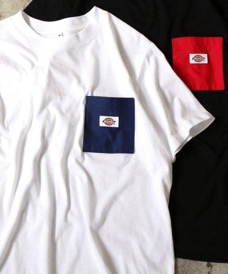 日本帶回 coen 聯名Dickies口袋上衣 T-shirt 白色搭藍色口袋M 男女生都可以穿 日幣2970