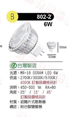 【燈飾林】LED MR16 6W 25度 Osram 台製 802-2 另有 5W 7W 8W