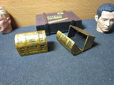 KU1古代部門 1/6海盜舊化小型珠寶盒一個(可打開)