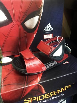 帝安諾-ADIDAS ALTASWIM SPIDER-MAN 蜘蛛人魔鬼氈 涼鞋 超輕 黑紅 BY2610