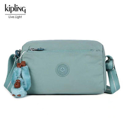 新款熱銷 Kipling 猴子包 K16217 藍綠 輕量輕便多夾層 斜背肩背包 多夾層 大容量 隨身包 日常 防水 限時優惠