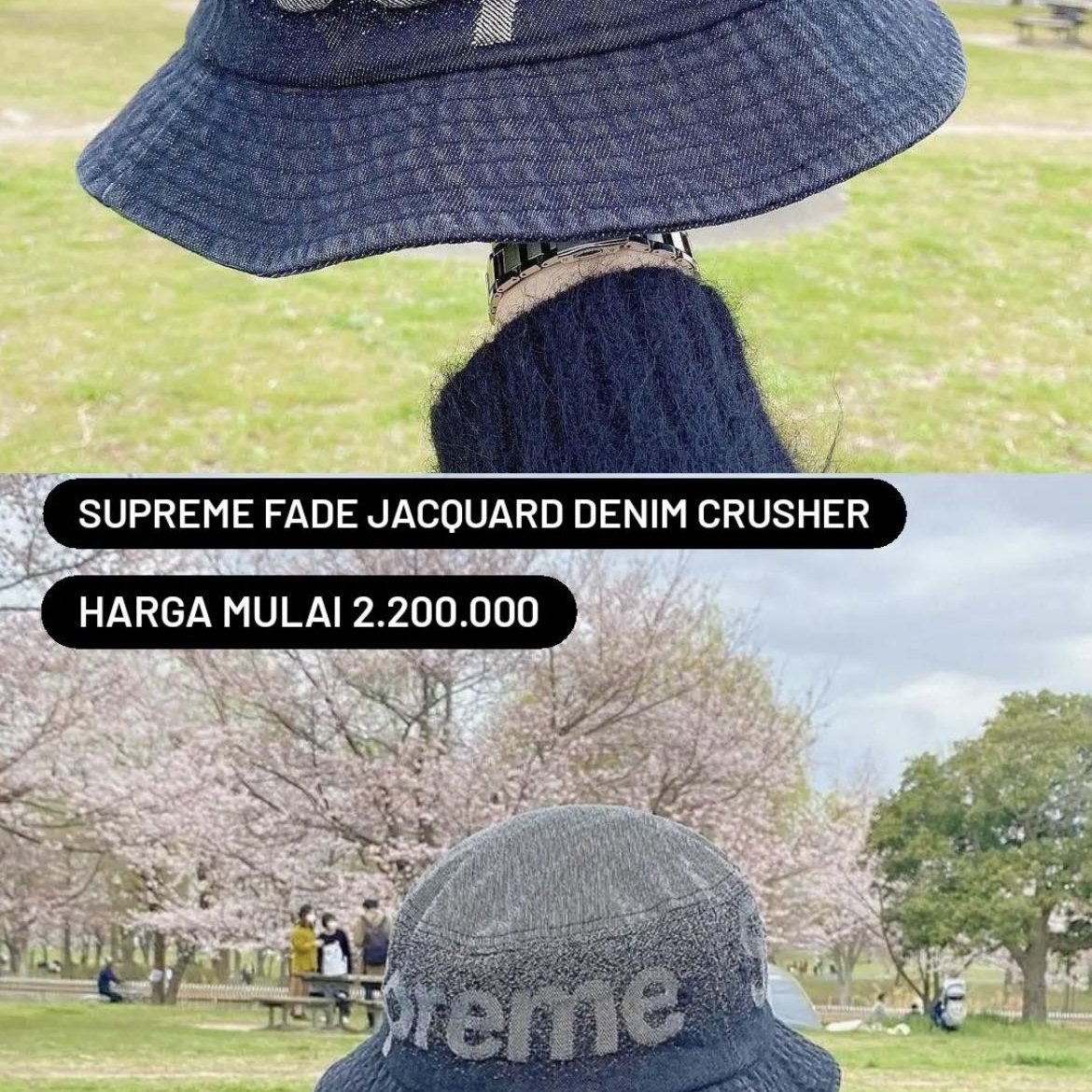 xsPC supreme fade jacquard denim crusher 單寧漁夫帽ML 現貨