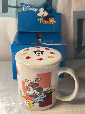 日本中古Disney米奇米妮馬克杯早餐杯 蓋杯