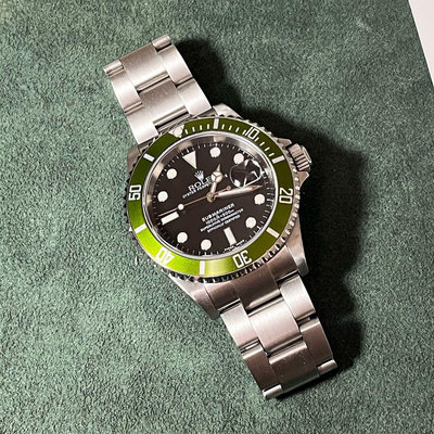 已出售 ROLEX 16610LV 鋁圈綠水鬼 萊姆綠 40mm D字頭 勞服已驗畢 單錶 狀況良好