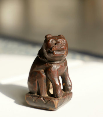可議價-明·漆金木雕獅【店主收藏】1611