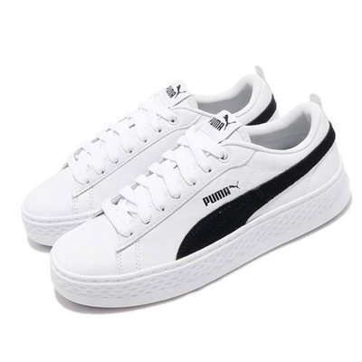 PUMA SMASH PLATFORM L 女款白色經典復古休閒鞋-NO.36648712