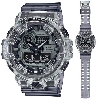 CASIO手錶公司貨附保證卡及發票G-SHOCK 漸層半透明果凍質感GA-700SK-1A