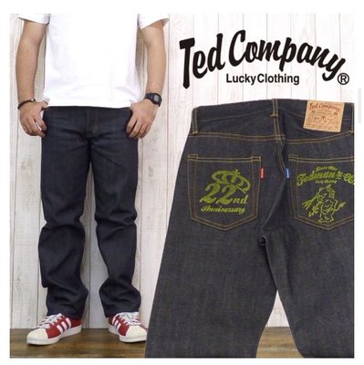 日本 TEDMAN 22週年紀念款 紅魔鬼 牛仔褲 日本製 全新品