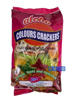 {泰菲印越} 印尼 aloha colours crackers 花形彩色餅 需油炸 400克